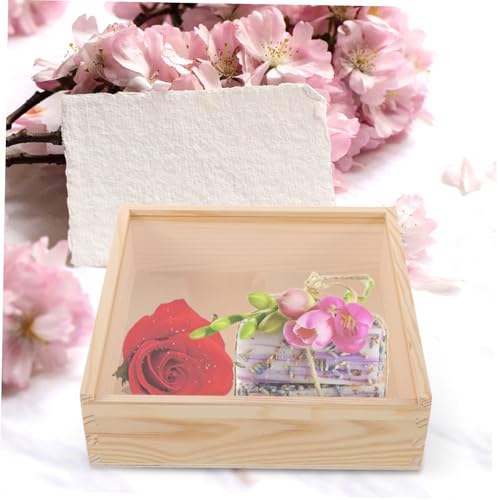 ULTECHNOVO Acrylic Decorative Storage Box Wooden Jewelry Storage Case Compact Multi-functional Box for Home