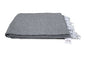 Open Road Goods Solid Color Mexican Yoga Blanket – Large Handwoven Throw for Yoga, Beach, Camping or Home – Soft and Durable Cotton Blend - color: Grey Blanket