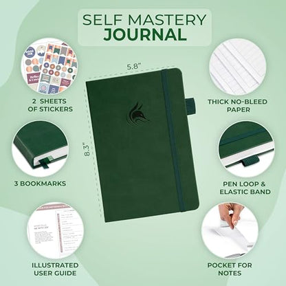Clever Fox Self Mastery Journal – Guided Daily Reflection & Self Improvement Journal with Prompts – Journaling Notebook for Women & Men (Forest Green) - color: Forest Green