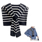 Sweater Shawl Wraps for Women Fashion Knitted Shoulder Shawls Ponchos Casual Sweaters Scarf Cape Wraps with Sleeves - color: 14 Black Stripe