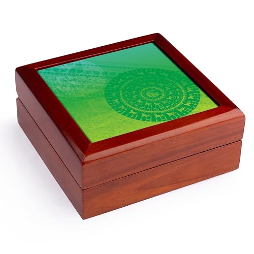 3dRose, Serenity – Chakra Meditation Medallion – Yellow Green Blue, Jewelry Box 5.5x5.5 inch with 4 inch tile