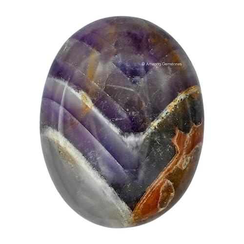 Amazing Gemstone Amethyst Chevron Crystals and Healing Stones - Large Palm Stone Crystals Piedra - Crystal for Good Luck, Positive Energy, Meditation - Unique Stocking Stuffers, Gifts for Women, Men - color: Amethyst Chevron