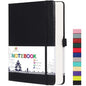 Blank Paper Notebook - 280 Pages A5 Blank Journal Notebook with 100gsm Thick Blank Paper, Hardcover, PU Leather, 5.75'' × 8.38''-Black - color: Black, size: A5-Blank