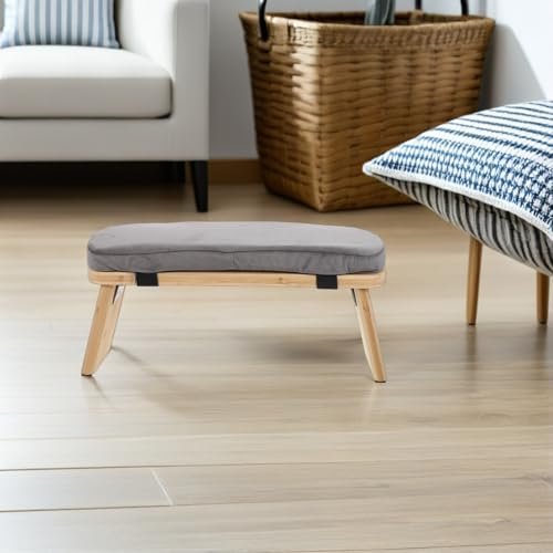 CHILDWEET Wood Folding Bench Stool with Cushion Ergonomic Prayer Chair and Zen Sitting at Home Or Studio