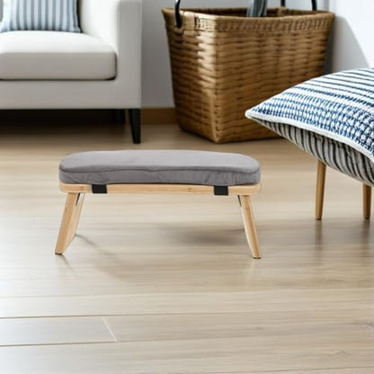 CHILDWEET Wood Folding Bench Stool with Cushion Ergonomic Prayer Chair and Zen Sitting at Home Or Studio