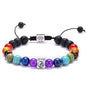 GelConnie Lava Rock Chakra Bracelet 7 Chakra 8mm Natural Stone Healing Bracelet Stress Relief Yoga Beads Anxiety Bracelet Aromatherapy Essential Oil Diffuser Bracelet Bangle - color: B-Tree