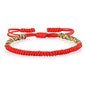 COLORFUL BLING Hand-Knitted Lucky String Bracelet Adjustable Tibetan Buddhist Prayer Yoga Mala Bracelets Kabbalah Protection Couple Jewelry - color: half red