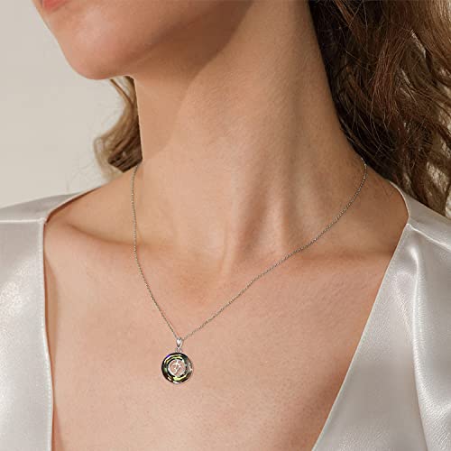 Palpitate Crystal Pendant Necklace 925 Sterling Silver Crystal Jewelry Christmas Gifts for Women - style: OM-06