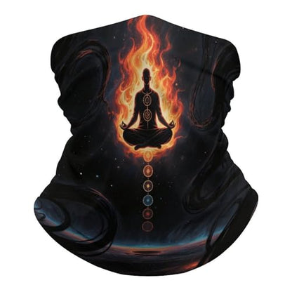 Blacklight Seven Chakra Yoga Meditation Neck Gaiter Personalized Soft Windproof Face Covers Cozy Winter Neck Warmer Gator Scarfs Multipurpose Fashion Breathable Bandana Face Mask Scarf for Adult