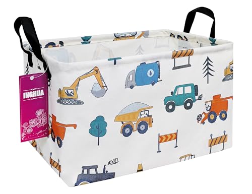 Rectangular Storage Basket Fabric Organizer Bin for Toys,Books,Clothes,Gifts,Pets-Perfect for Home,Office,Nursery,Dorm,Shelf(Rec-Vehicles ) - color: Rec-Vehicles