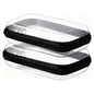 2PC Black Small Clear Hard Shell Zipper Case, Double Zippers Plastic Storage Box for Snacks Makeup Toiletries & Cosmetic Tools