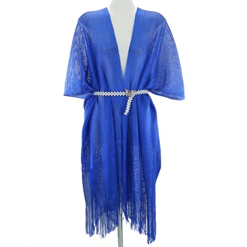 Sparkle Metallic Evening Shawls for Women formal Party Dresses Beach Travel Cardigan Shawl Wrap for Swimsuit - color: R-royal Blue