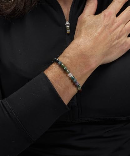 Cherry Tree Collection - Small, Medium, Large Sizes - Gemstone Beaded Bracelets For Women and Men - 6mm Round Beads - color: Indian Agate, size: Medium