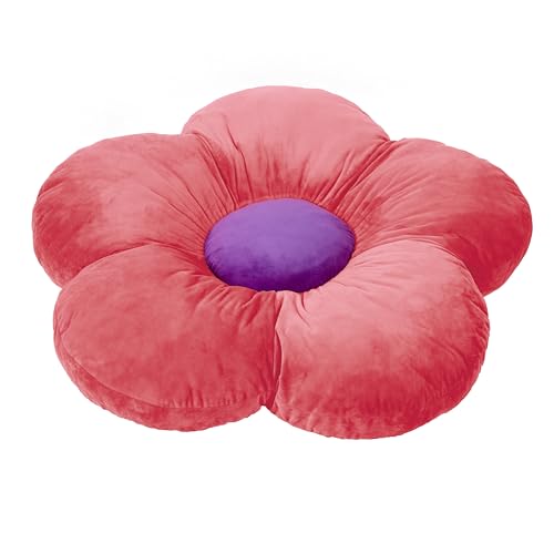 ECR4Kids SoftZone Flower Floor Pillow, Seating Cushion, Bright Pink - color: Bright Pink