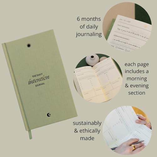 Mantra® Brand - The Daily Intention Journal® - Eco-Friendly and Plastic-Free - Inspirational Gratitude Motivation Reflection Manifestation Mindfulness Daily Journal