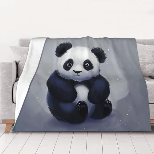 Panda Prints Throw Blanket (320g Flannel) Anti-Pilling Warm Fuzzy Blankets for Bed Sofa Couch Travel 40x30 Inch - color: Panda, size: 40x30 Inch
