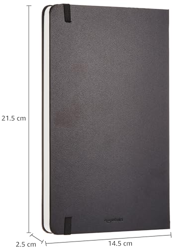 Amazon Basics Classic Blank Notebook, 240 Pages, Hardcover, Black, 5 x 8.25-Inch - size: 1 Pack, style: Unruled