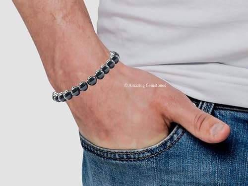 Amazing Gemstone Crystal Bracelet for Women Men's Gifts - Protection Healing Crystal Bracelet - 8mm Gemstone Beaded Stretchable Bracelet Pulseras Para Hombres Mujer Stocking Stuffers Mothers Day Gift (Black Tourmaline) - color: Black Tourmaline