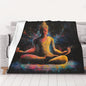 Zen Meditation Fleece Blanket, Ultra-Soft Flannel Throw Featuring Seated Buddhist Monk,Peaceful Design for Yoga,Mindfulness,Couch & Bedroom Decor,Lightweight and Warm,Anti-Wrinkle 60X80 Inch