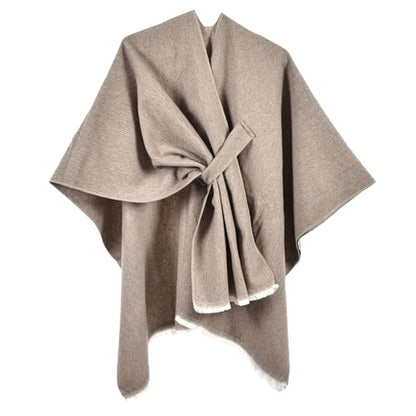QUIRAI Shawl Wraps for Women, Elegant Pashmina Poncho Shawl for Air Conditioned Rooms,Birthday Gifts for Women Mom Wife - color: Light Khaki
