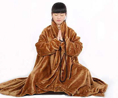 ZanYing Unisex Thickened Warm Flannel Meditation Cloak Yoga Shawls