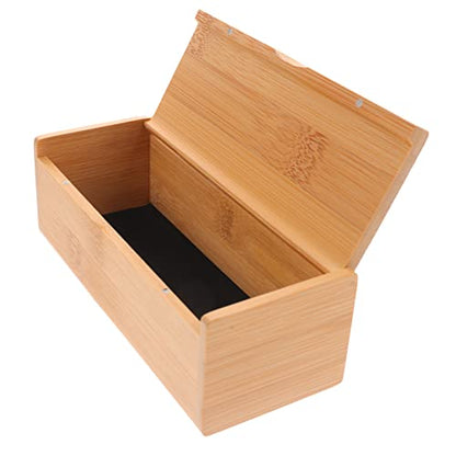 ULTECHNOVO Bamboo Storage Box with Lid Wooden Crafts Organizer for Jewelry and Keepsakes Bamboo Storage Solution for Home and Office