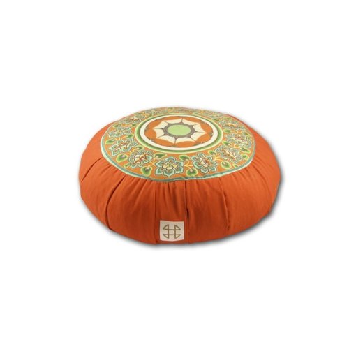 Zafu Statics Meditation Cushion, Toile Orange