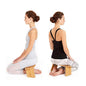 Mindful and Modern Folding Meditation Bench with Locking Magnetic Hinges - Bamboo Kneeling Stool for Zen Meditating Posture - Bonus Portable Travel Carry Bag