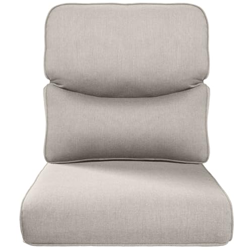 Pop 22x25/22x24 Outdoor Replacement Cushion - 1 Set High Back Deep Seat Patio Furniture Cushions for Rattan Dining Swivel Rocking Chairs Rattan Loveseat Couch Sectional Sofa - Beige/Smile - color: Beige/Smile, size: 22x25x4"(Deep Seat)