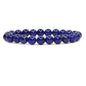 Amandastone Natural Gemstone 8mm Round Beads Stretch Bracelet 7 Inch - color: Blue Lapis