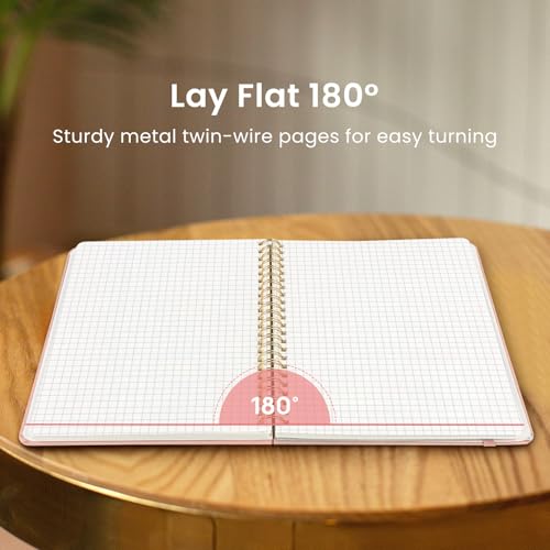 Taja Graph Spiral Journal Notebook for Women & Men, 140 Pages, Graph Paper Hardcover Notebook for Planning & Tracking, Journals for Graphing, A5(5.7" x 7.9") – Pink - color: B.Pink, style: c-Graph