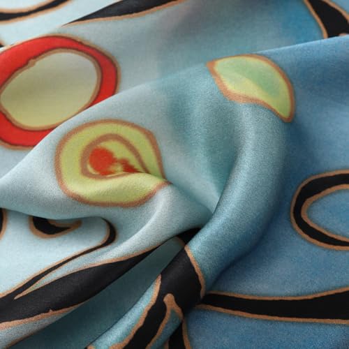 JWSilk Long Charmeuse Silk Scarf Classic Art Print - color: Tree of Life By Gustav Klimt