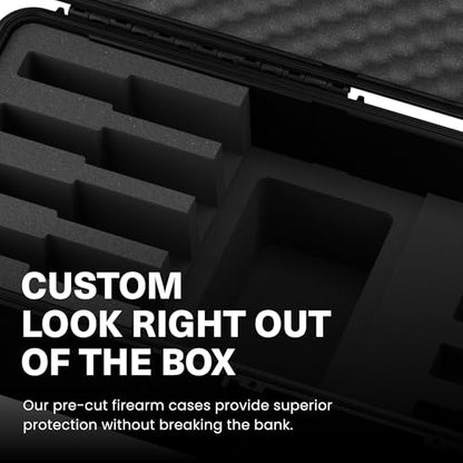 Condition 1 45" Tactical Rifle Waterproof Hard Case w/Wheels & Pre-Cut Foam, 4 Slots, Lockable, IP67-Rated Waterproof, TSA Approved Storage Trunk with Compartments – Black, Made in USA, Model 2191