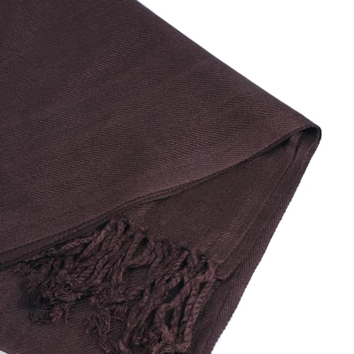 TZ Promise Women Pashmina Shawls and Wraps for Evening Dresses,Soft Large Long Scarf for Wedding,Bride Bridesmaid Gifts - color: Coffee