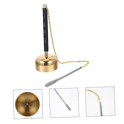 LIOOBO 1pc Meditation Chime Handbell Instrument for Temple Use Sound Chime for Buddhist Practice Wooden Design for Meditation Rooms and Yoga Sessions