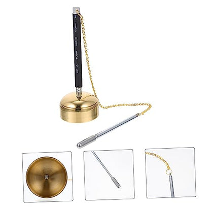 LIOOBO 1pc Meditation Chime Handbell Instrument for Temple Use Sound Chime for Buddhist Practice Wooden Design for Meditation Rooms and Yoga Sessions