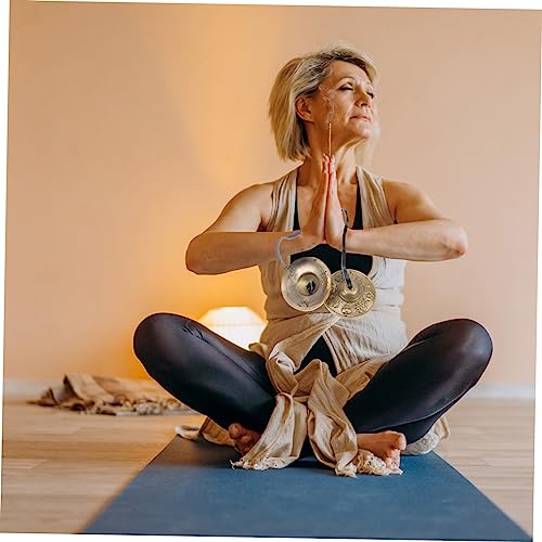 SECFOU Yoga Cymbal Bell Meditation Hand Chime Brass Ringing Bell for Meditation Religious Percussion Instrument