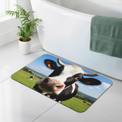 Anti-Skid Absorbent Toilet Shower Mat Indoor Outdoor Bedroom Livingroom Diningroom Playroom Kitchen Patio Entrance Floor Mat Cute Milk Cow - color: Pattern 356