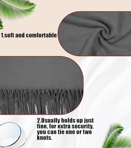 Winter Soft Long Scarf, Pashmina Shawls and Wraps, Warm Large Scarves for Men Women Evening Dress Wedding - color: Grey