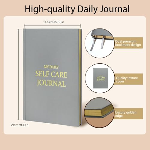 Gratitude Journal for Women & Men – Daily Mindfulness Journal with Positivity Tracker, Happiness Exercises, and Guided Reflective Writing – Self-Care Journal for Personal Growth (Grey) - color: Grey