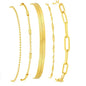 Gold Bracelets for Women, 14K Gold Plated Stackable Bracelet Stack Set Adjustable Charm Paperclip Chain Snake Link Layered Waterproof Jewelry Sets Gifts - style: Bracelets Set /7