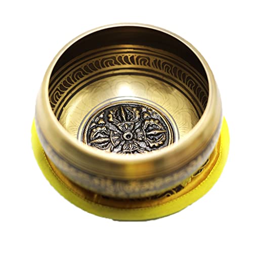 Copper Bowl Tibetan Singing Bowl Ringing Copper Buddha Sound Bowl Meditation Meditation Bowl for Healing and Mindfulness Ornaments Crafts Bowl,10.5cm - size: 10.5cm