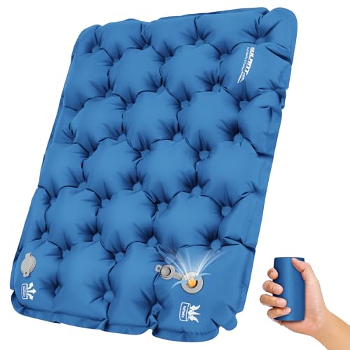 EULANT Inflatable Seat Cushion Lightweight Compact Stadium Seat Pad Camping Travel Air Seat Cushion for Airplane Hiking Bleachers Office Home Sports Events(Blue) - color: Blue