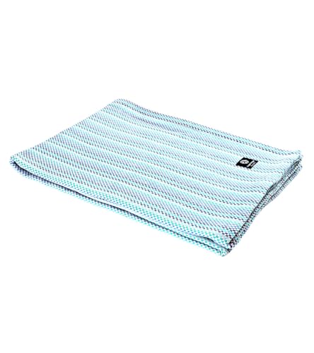 Hugger Mugger Cotton Yoga Blanket - Multi-Blue - Soft but Firm, Cofortable Support, Great Prop for Yoga