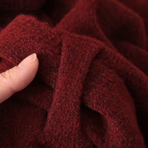 Pashmina Shawl Wraps for Women, Knitted Shawls and Wraps Cardigan Cape Wool Cashmere Shoulder Top Sweater Shawl Scarf - color: Red
