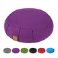 Round Zafu Meditation Cushion D=16" H=5.5" Zabuton Meditation Pillow Yoga Bolster Yoga Pillow Floor seat Zippered Organic Cotton Cover Natural Buckwheat kneeling pillow-Large - color: Purple