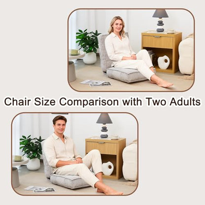Adjustable Floor Chair with Back Support, 6-Position, Folding Japanese Meditation Tatami Chair, Comfy Gaming Chairs for Adults, Accent Reading Chairs, Living Room, Bedroom, Light Grey - color: Light Grey
