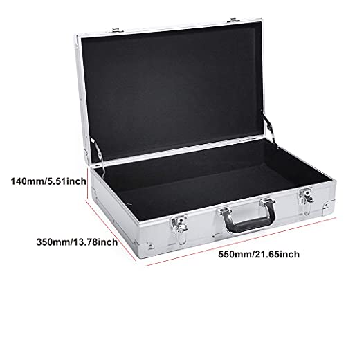 Aluminum Hard Case Briefcase Toolbox Carrying Case Portable Tool Case Protect Your Valuables Large Size 550X350X140 Mm