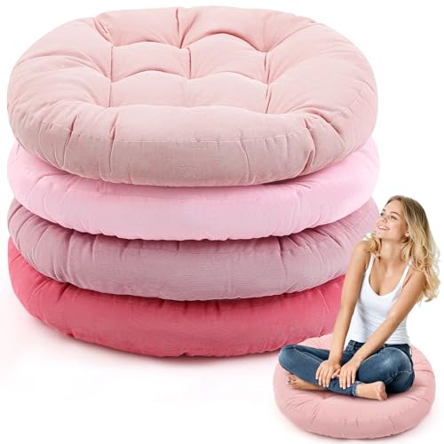 Jerify Floor Pillow Cushions Large Round Square Large Meditation Floor Pillow for Classroom Adult Meditation Picnic Party Seating Learning Daycare School(Round,Mixed Pink,4 Pcs) - color: Pink, size: Round