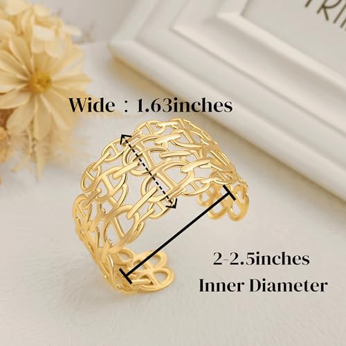 POTESSA 18K Gold Plated Cuff Bracelets Adjustable Dainty Bangle Handemade Jewelry for Women - style: Pig Nose